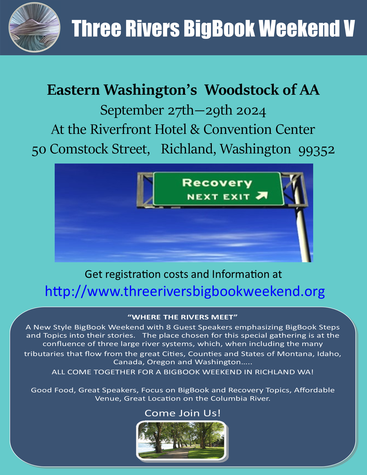 Three Rivers Big Book Weekend flyer