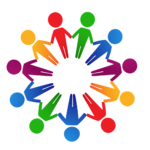 Colorful graphic of human figures in a circle