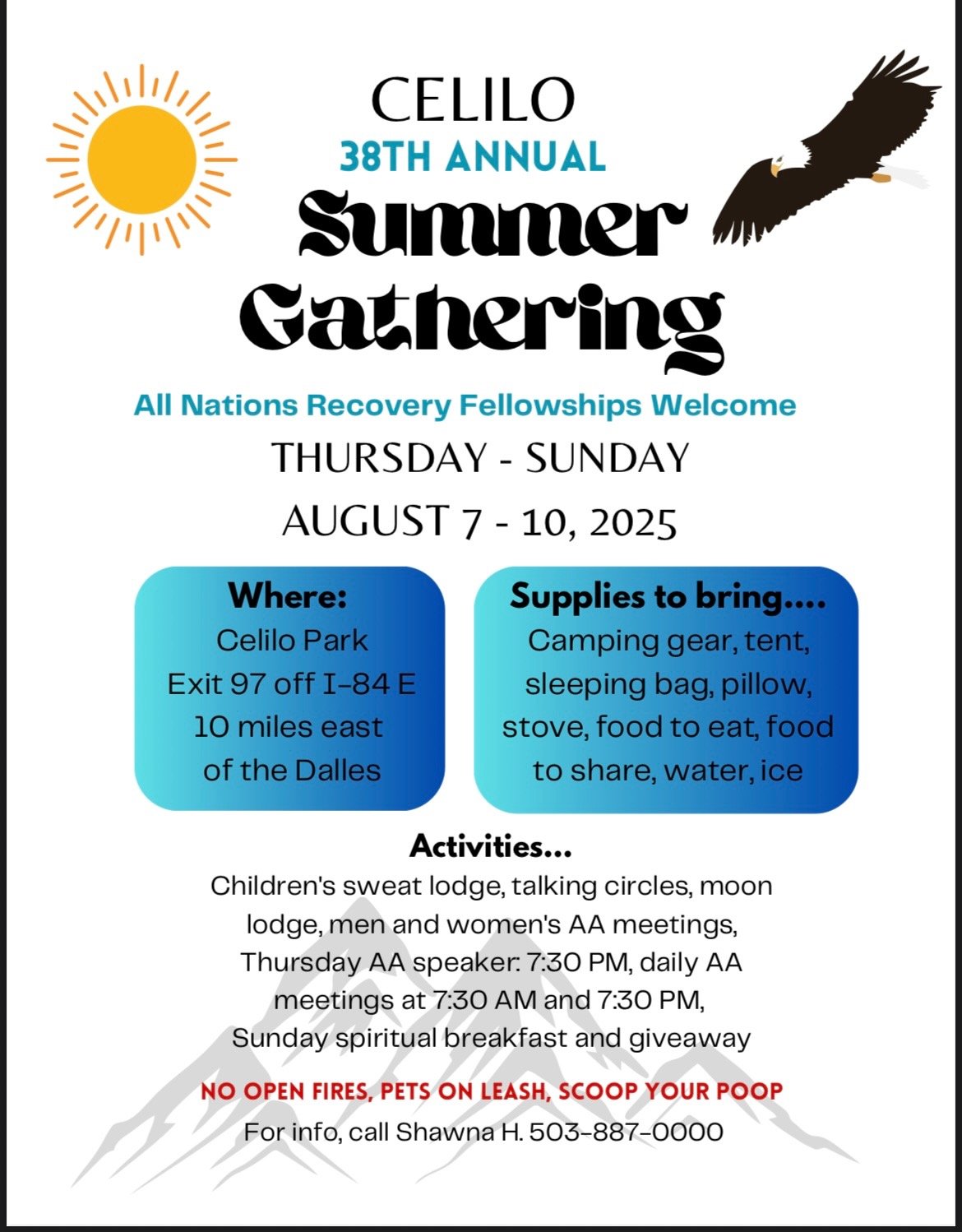 Celilo Summer Gathering flyer