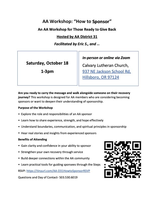D31 Sponsorship Workshop flyer District 31 Sponsorship Workshop flyer