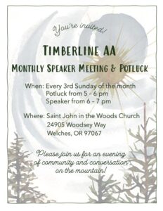 Timberline Speakers Meeting flyer