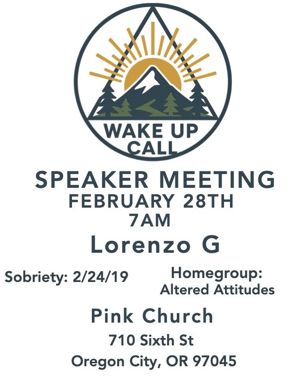 Wake Up Call February Speaker Meeting flyer