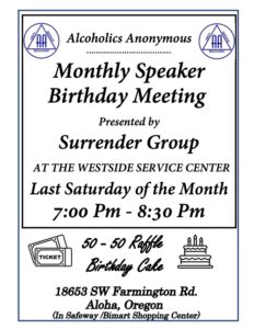Surrender Group Monthly Birthday Flyer