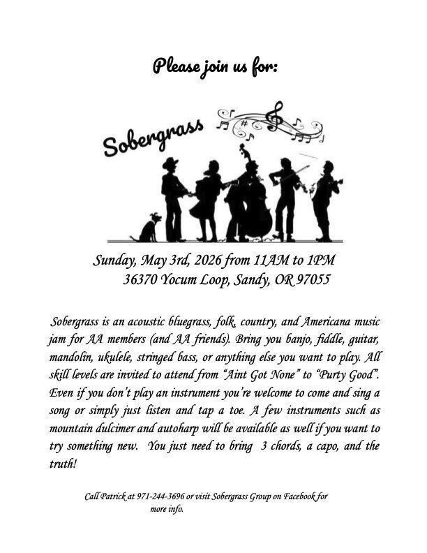 Sobergrass jam flyer