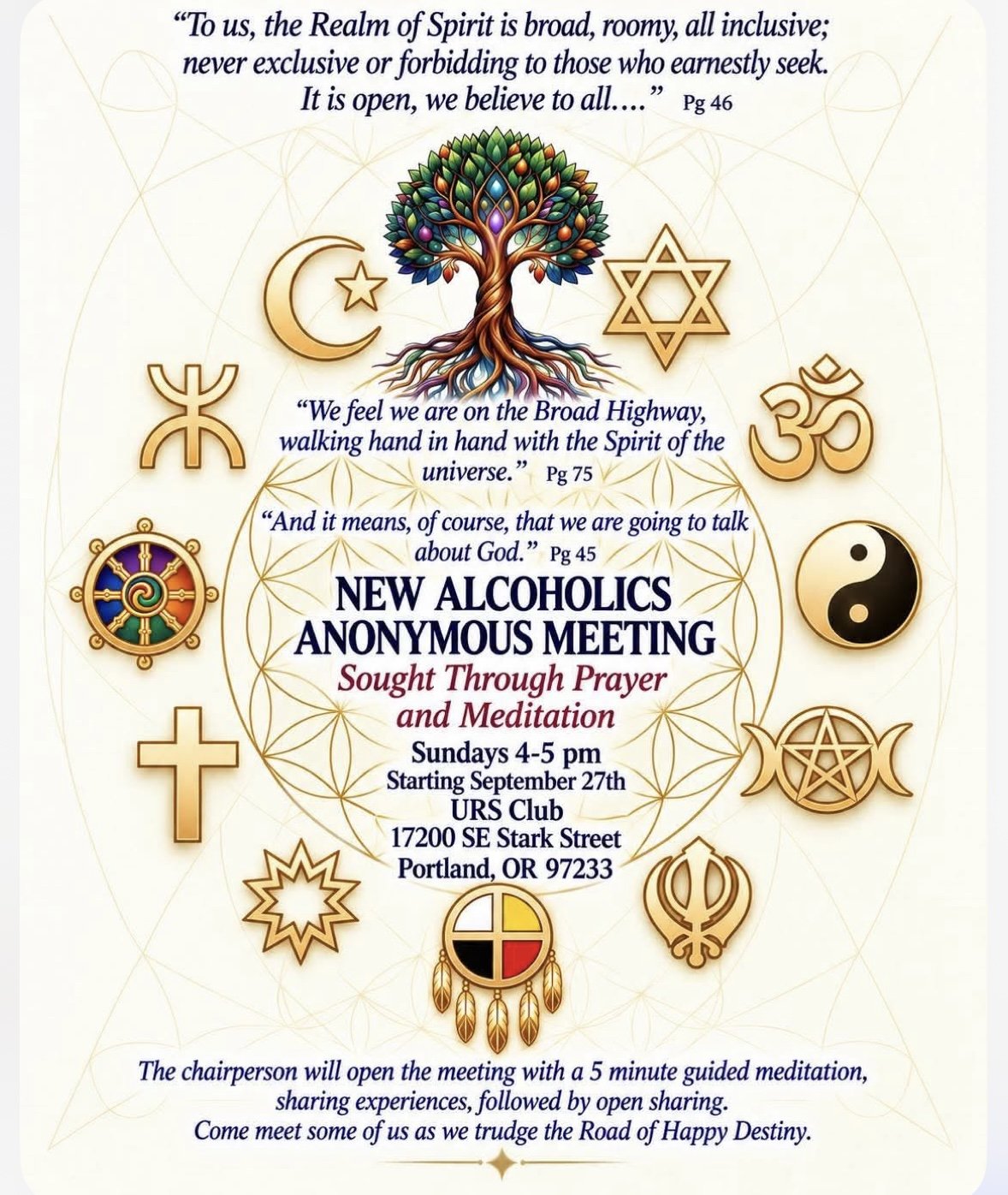 Realm of the Spirit Group New meditation meeting flyer