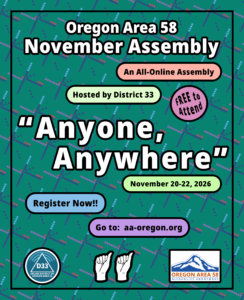 Area 58 November 2026 Assembly flyer